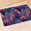 Neon Palm Leaf Hawaiian Print Door Mat-grizzshop