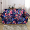 Neon Palm Leaf Hawaiian Print Loveseat Cover-grizzshop