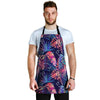 Neon Palm Leaf Hawaiian Print Men's Apron-grizzshop