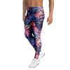 Neon Palm Leaf Hawaiian Print Men's Leggings-grizzshop