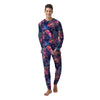 Neon Palm Leaf Hawaiian Print Men's Pajamas-grizzshop