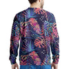 Neon Palm Leaf Hawaiian Print Men's Sweatshirt-grizzshop