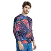 Neon Palm Leaf Hawaiian Print Men's Sweatshirt-grizzshop