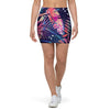 Neon Palm Leaf Hawaiian Print Mini Skirt-grizzshop