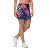 Neon Palm Leaf Hawaiian Print Mini Skirt-grizzshop