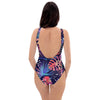 Neon Palm Leaf Hawaiian Print One Piece Swimsuite-grizzshop