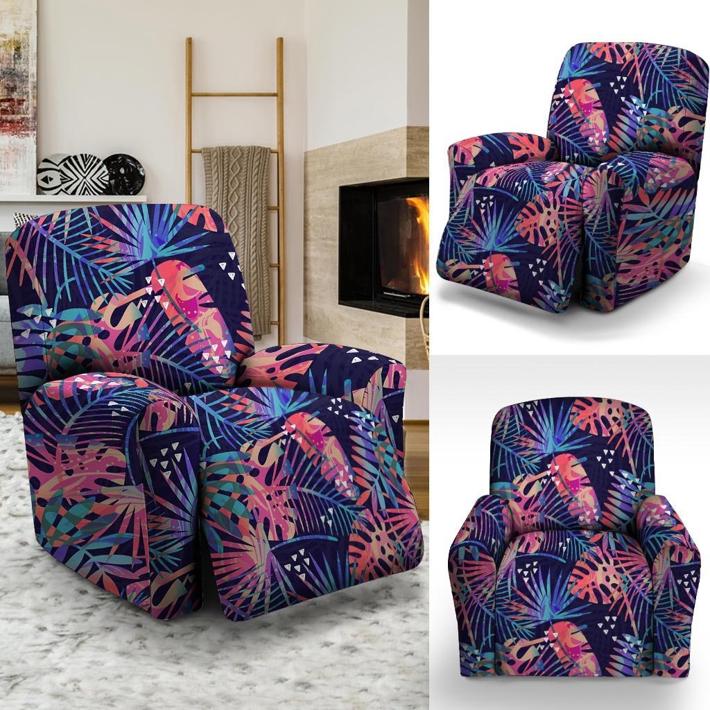 Neon Palm Leaf Hawaiian Print Recliner Cover-grizzshop