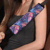 Neon Palm Leaf Hawaiian Print Seat Belt Cover-grizzshop