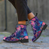 Neon Palm Leaf Hawaiian Print Women's Boots-grizzshop