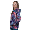 Neon Palm Leaf Hawaiian Print Women's Hoodie-grizzshop