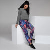 Neon Palm Leaf Hawaiian Print Women's Joggers-grizzshop