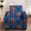 Neon Palm Leaf Tropical Print Armchair Cover-grizzshop