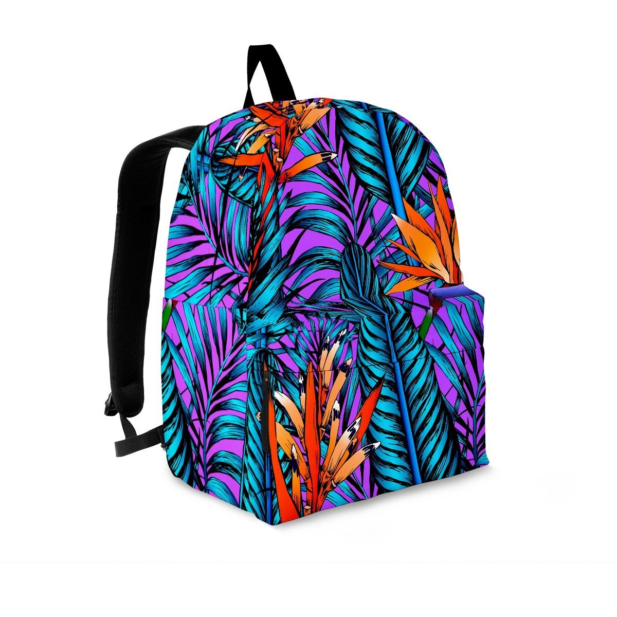 Neon Palm Leaf Tropical Print Backpack-grizzshop