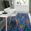 Neon Palm Leaf Tropical Print Floor Mat-grizzshop