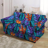 Neon Palm Leaf Tropical Print Loveseat Cover-grizzshop