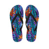 Neon Palm Leaf Tropical Print Men's Flip Flops-grizzshop