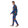 Neon Palm Leaf Tropical Print Men's Pajamas-grizzshop