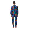 Neon Palm Leaf Tropical Print Men's Pajamas-grizzshop