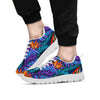 Neon Palm Leaf Tropical Print Men's Sneakers-grizzshop