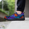 Neon Palm Leaf Tropical Print Men's Sneakers-grizzshop