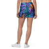 Neon Palm Leaf Tropical Print Mini Skirt-grizzshop