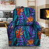 Neon Palm Leaf Tropical Print Recliner Cover-grizzshop