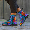 Neon Palm Leaf Tropical Print Women's Boots-grizzshop