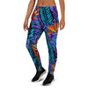 Neon Palm Leaf Tropical Print Women's Joggers-grizzshop