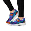 Neon Palm Leaf Tropical Print Women's Sneakers-grizzshop