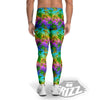 Neon Palm Tree Print Pattern Men's Leggings-grizzshop