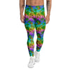 Neon Palm Tree Print Pattern Men's Leggings-grizzshop