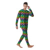 Neon Palm Tree Print Pattern Men's Pajamas-grizzshop