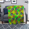 Neon Pineapple Hawaiian Print Blanket-grizzshop