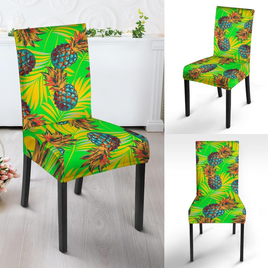 Neon Pineapple Hawaiian Print Chair Cover-grizzshop