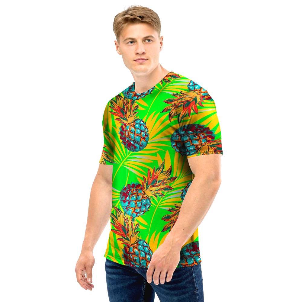 Neon Pineapple Hawaiian Print Men T Shirt-grizzshop