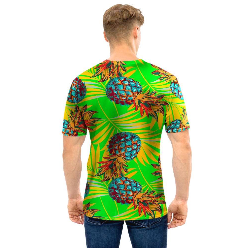 Neon Pineapple Hawaiian Print Men T Shirt-grizzshop