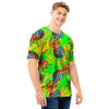 Neon Pineapple Hawaiian Print Men T Shirt-grizzshop