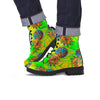 Neon Pineapple Hawaiian Print Men's Boots-grizzshop