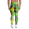 Neon Pineapple Hawaiian Print Men's Leggings-grizzshop