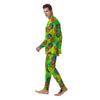 Neon Pineapple Hawaiian Print Men's Pajamas-grizzshop