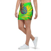 Neon Pineapple Hawaiian Print Mini Skirt-grizzshop