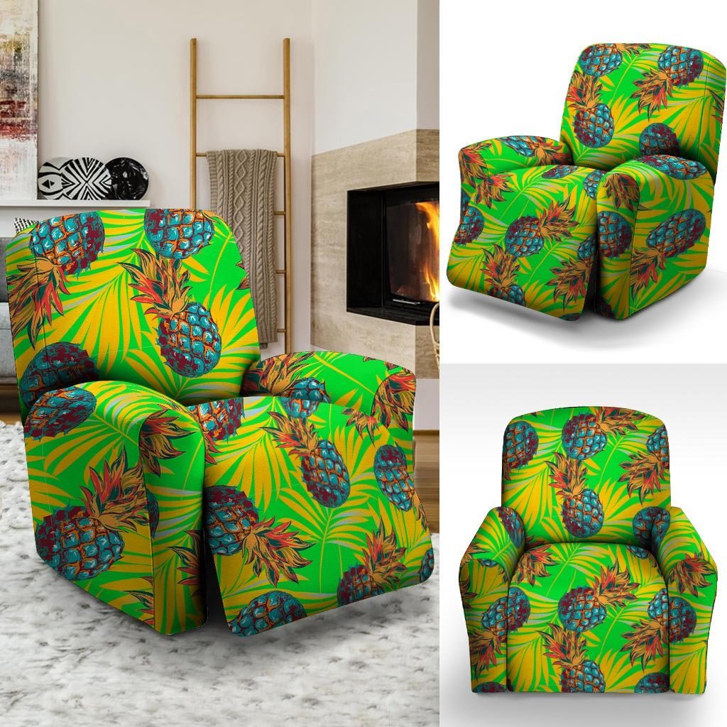 Neon Pineapple Hawaiian Print Recliner Cover-grizzshop