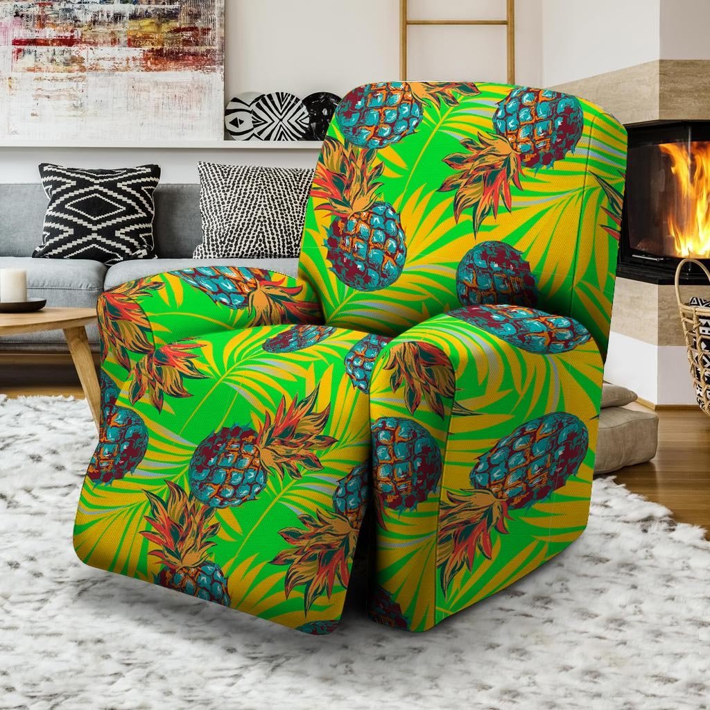 Neon Pineapple Hawaiian Print Recliner Cover-grizzshop