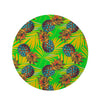 Neon Pineapple Hawaiian Print Round Rug-grizzshop