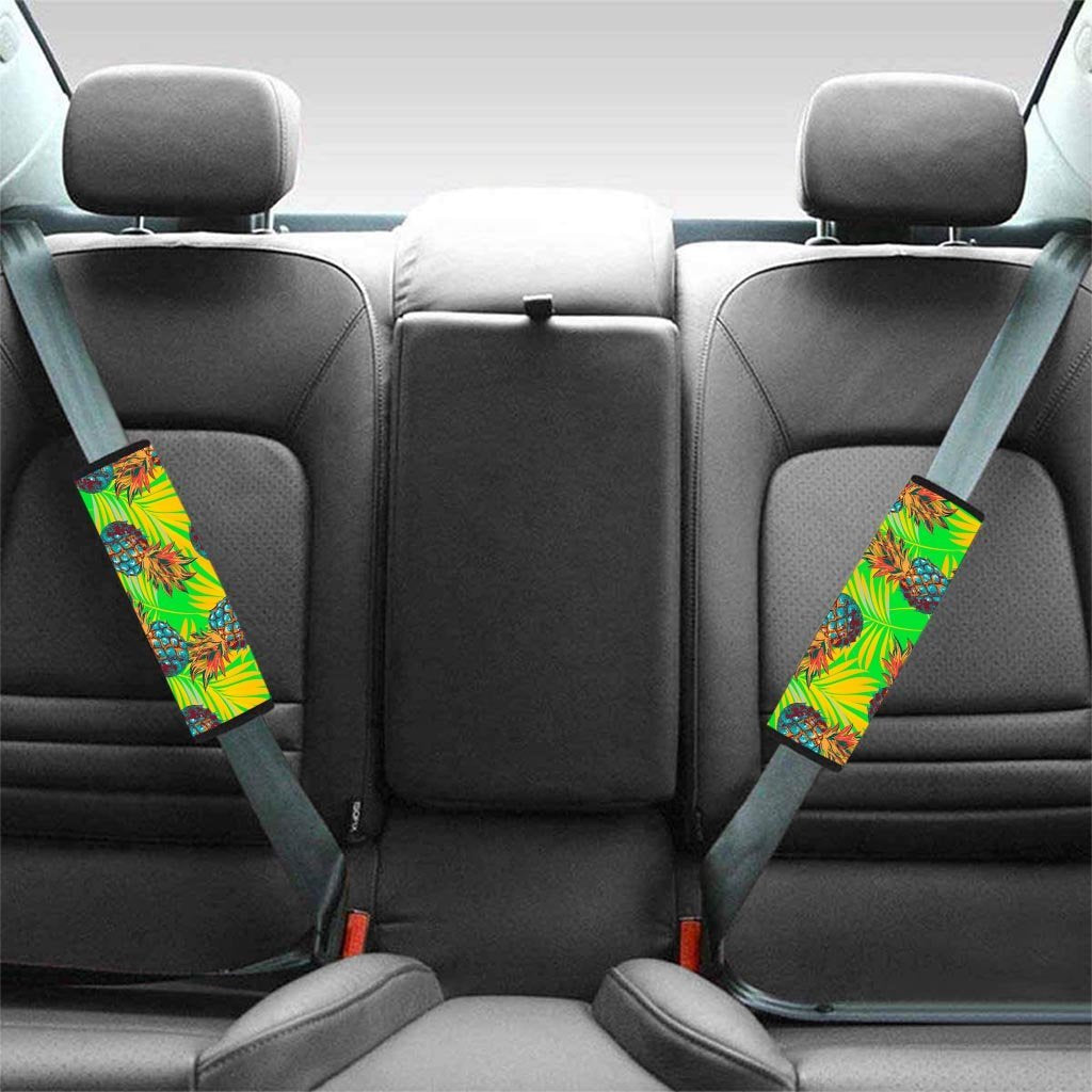 Neon Pineapple Hawaiian Print Seat Belt Cover-grizzshop