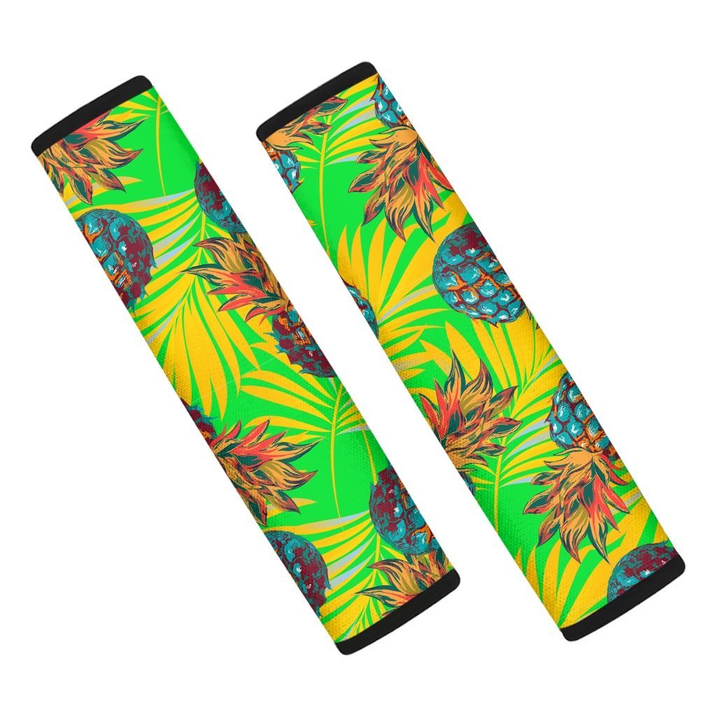 Neon Pineapple Hawaiian Print Seat Belt Cover-grizzshop