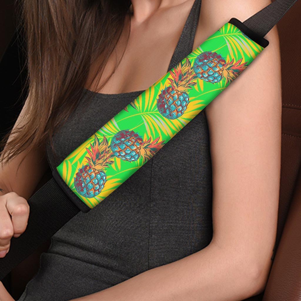 Neon Pineapple Hawaiian Print Seat Belt Cover-grizzshop