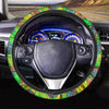 Neon Pineapple Hawaiian Print Steering Wheel Cover-grizzshop