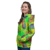 Neon Pineapple Hawaiian Print Women's Hoodie-grizzshop