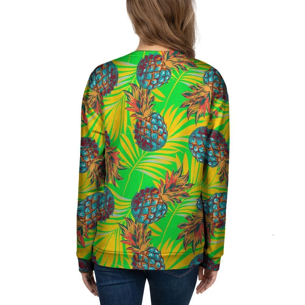 Neon Pineapple Hawaiian Print Women's Sweatshirt-grizzshop